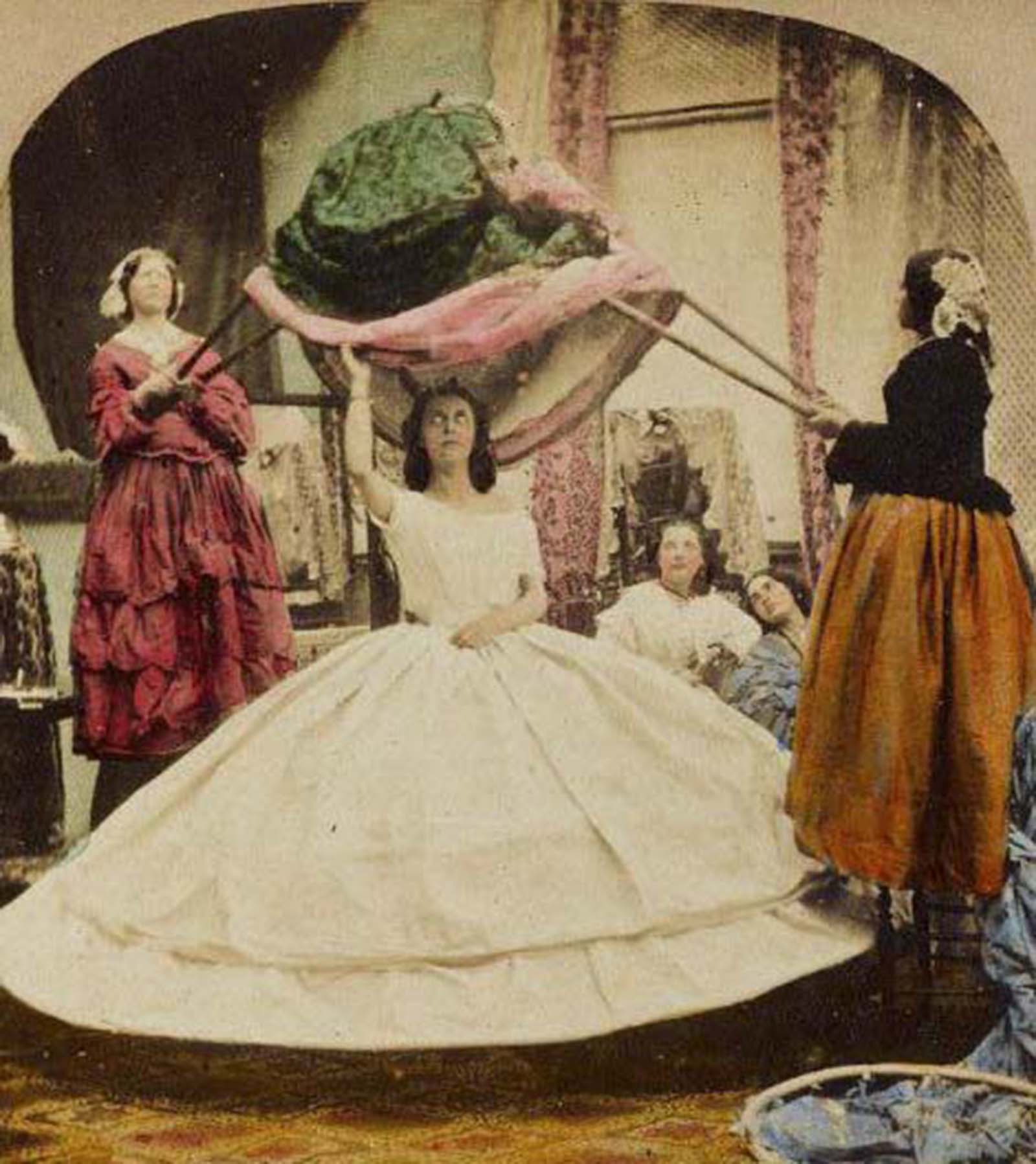 Victorian top crinoline dress